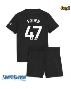 Manchester City Phil Foden #47 Echipament de Fotbal Replică 2025-26 Copii Deplasare (+ Șorturi)